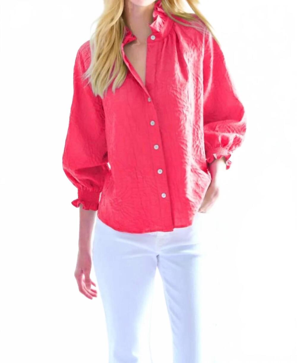 NEW FINLEY fiona textured jacquard shirt in pink